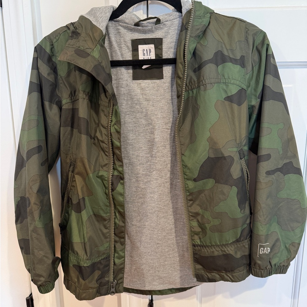 GAP Kids Green Camo Raincoat